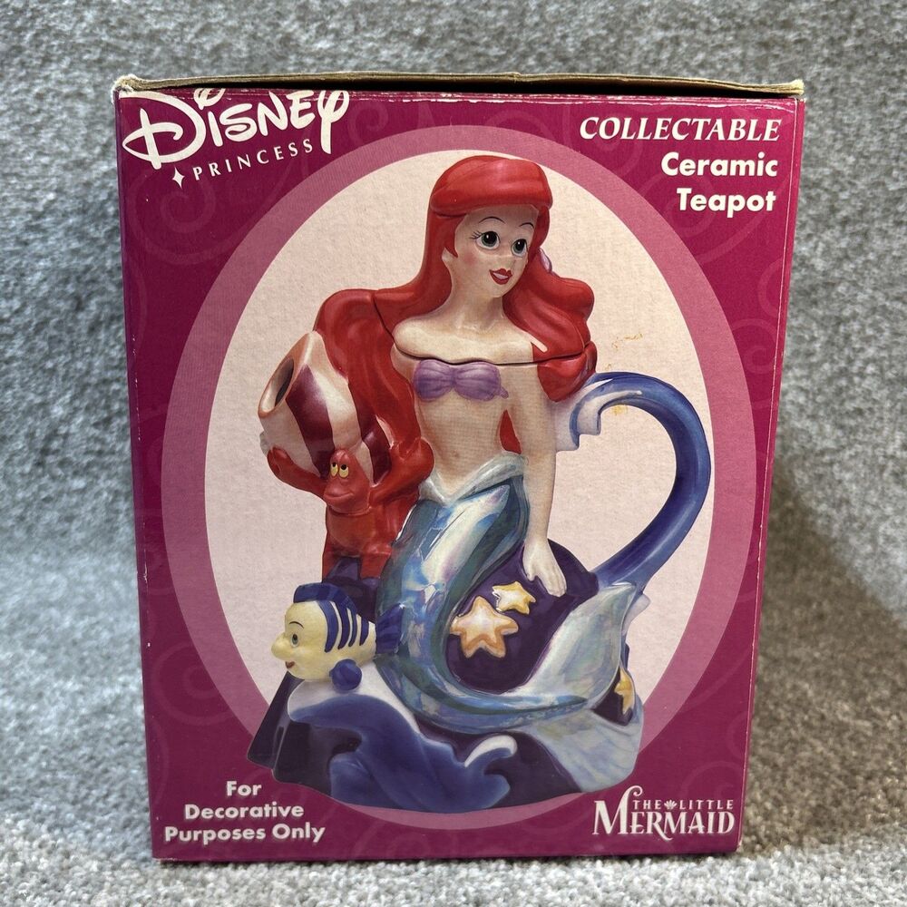 Disney Princess The Little Mermaid Collectible Kreisler Ceramic Teapot Ariel - Picture 10 of 12